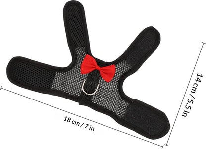 NUOBESTY Bunny Harness Leash Set Breathable Mesh Vest Guinea Pig Harness Adjustable Chest 20-23cm Small Pet Walking Supplies for Rabbits and Guinea Pigs