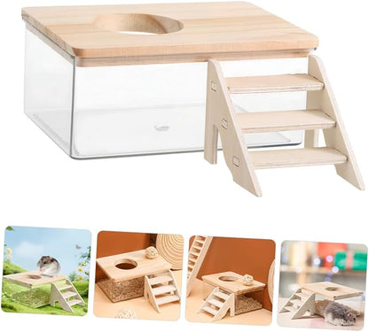 Kisangel Easy Replacement Small Animal Litter Box Stylish Hamster Bathroom Bath Sand for Hamster Shower Chinchilla Dust Bath