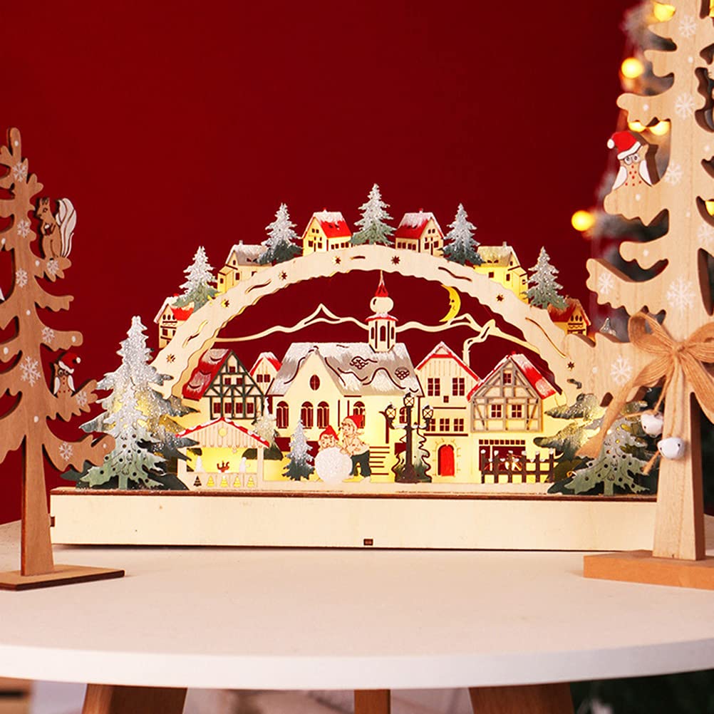 Stylebest Led,Christmas House Scene Wooden Christmas Village,Christmas Village Houses for Shopping Mall Window Decorations