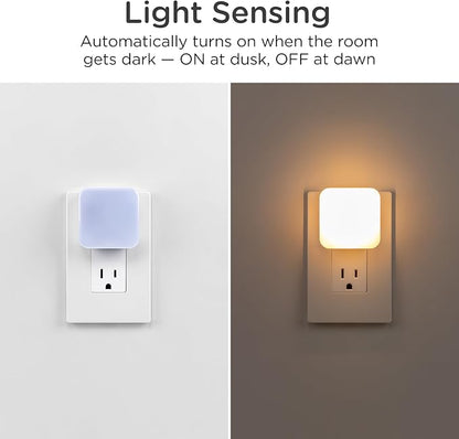 Lights by Night Night Lights Plug into Wall, Dimmable, Tunable White, 4-Pack, LED Plug in Nightlight, Dusk to Dawn Sensor, Adults, Kids Room, Bedroom, Bathroom, Nursery, Hallway, Kitchen, 82180