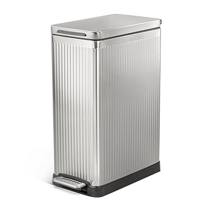 Home Zone Living 12 Gallon Kitchen Trash Can with Slim Fit Design