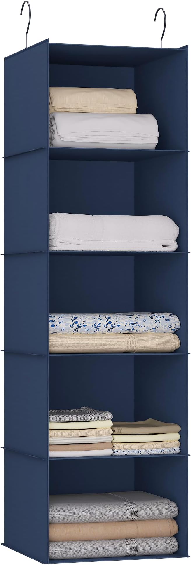 Hanging Closet Organizer and Storage 5-Shelf, Easy Mount Foldable Hanging
