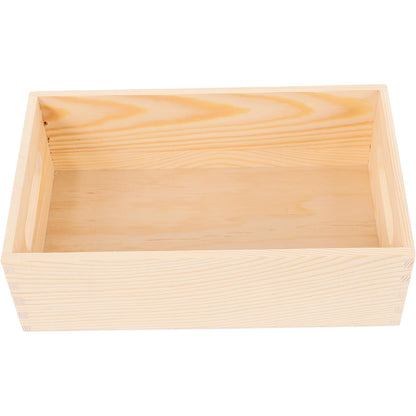jojofuny Wooden Crate Storage Case Multi-use Tool Storage Box Portable with Side Handles, Small Open-Top Rustic Wood Organizer for Home, Office & Workshop