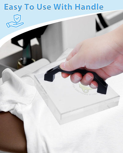 UCEC HTV Cooling Block & 2 Rolls Heat Resistant Tape, DTF Cooling Block for Heat Press with Handle, Heat Press Accessories for Sublimation Paper, Heat Transfer Vinyl, Iron on Vinyl,Heat Transfer Paper