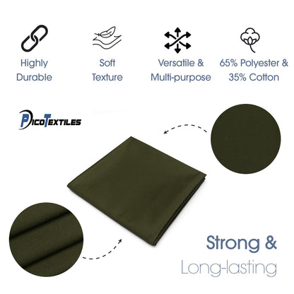Pico Textiles 2 Yards Bolt Olive Green Poly Cotton Twill Fabric - 65% Polyester 35% Cotton - 60" Wide - Sold by The Yard - for Pants, Jackets, Skirts, Upholstery, and Work Uniforms