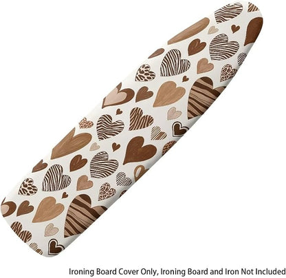 Leopard Hearts Ironing Board Cover Resist Scorching Cover Heavy Duty Padded