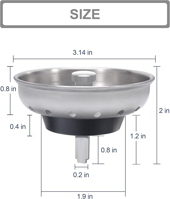 KONE 2PCS Kitchen Sink Basket Strainer Replacement