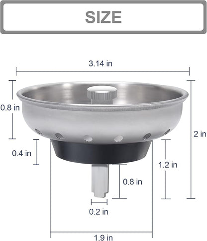 KONE 2PCS Kitchen Sink Basket Strainer Replacement