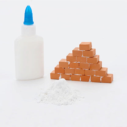 Woohome 19 PCS Miniature Wall Bricks Miniature Brick Silicone Mold Scale Brick Making Tool Kit Tiny Red Bricks Crafts Kit for Mini Garden Sand Table Landscape Building Accessories