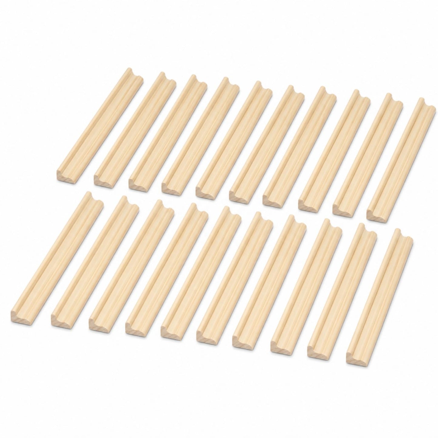 RHBLME 20 Pack Wooden Scrabble Tile Holders, Letter Replacement Racks Word Tray for Crafts, Game Stands, Mexican Train, Mahjong, and More