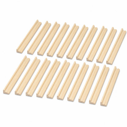 RHBLME 20 Pack Wooden Scrabble Tile Holders, Letter Replacement Racks Word Tray for Crafts, Game Stands, Mexican Train, Mahjong, and More