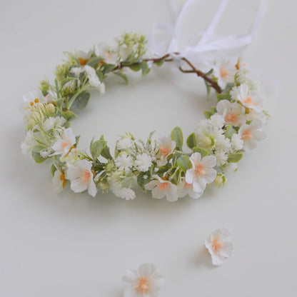 Vividsun Bridal Green Leaf flower Crown Eucalyptus Floral Headband Wedding Festivals Photo Props (I/white green)
