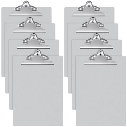 Mimorou 8 Pcs Metal Clipboard Heavy Duty Aluminum Clipboards 12 x 9 Inch Metal Clip Board with Low Profile Clip A4 Letter Size Document Holder for Office School Medical Jobsite Laboratory