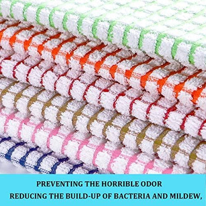 LAZI Kitchen Dish Towels, 16 Inch x 25 Inch Bulk Cotton Kitchen Towels