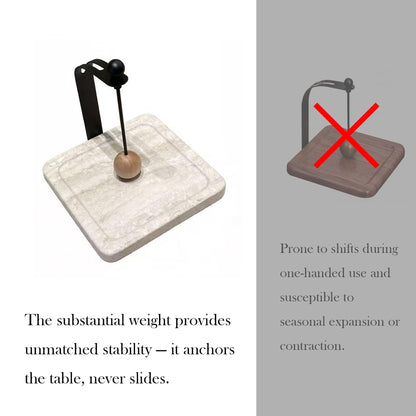 GDAOHELRS Marble Paper Napkin Holder for Table - Handcrafted Natural Stone, Weighted Fits 5-7" Cocktail & Dinner Napkins, Dining Table Centerpiece, Coffee Bar & Kitchen Decor