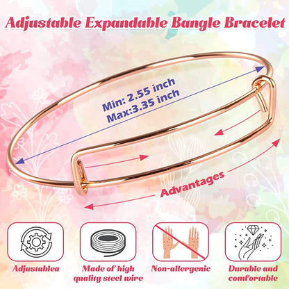 Sofier 542pcs Bangle Bracelet Making Kit DIY Jewelry Making Kit and Supplies Expandable Charm Bracelets Pendants Plier Set Toy Art Craft Gift for Girl Teen Women Adult
