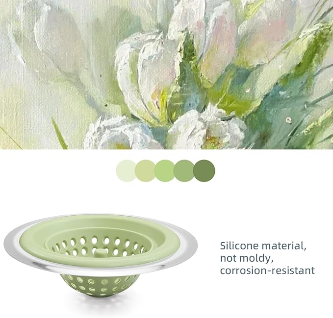 2 PCS Kitchen Stainless Silicone Sink Strainer, 4.5 inch Diameter…