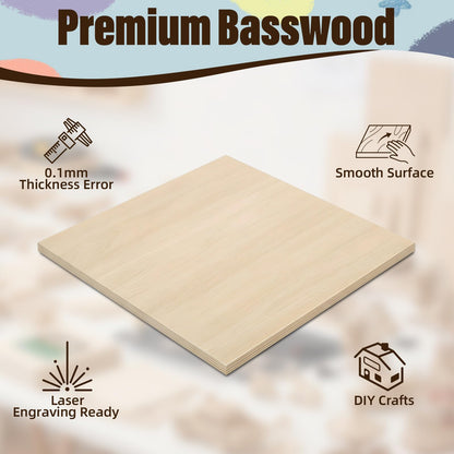 Basswood Sheets 12"x18"x1/8",12 Pack