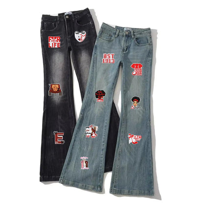 24 PCS Black Girl Patches Compatible with Delta Sigma Theta Sorority Embroidered Iron on Sew on Applique Patches for Shirts Backpacks Pants Clothes Coat Bags Jackets Vests Uniforms