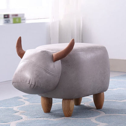 WAYUTO Animal Footstool Storage Upholstered Ottoman Bench Furry Sheep for Living Room Dorm Foot Rest Step Stool Padded Seat Wood Foot Heavy Duty Decorative