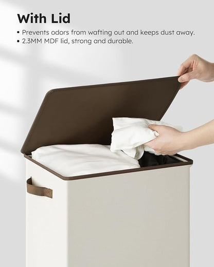 SOLEDI Clothes Hamper with Lid - 100L XL - Large Laundry Basket with Removable