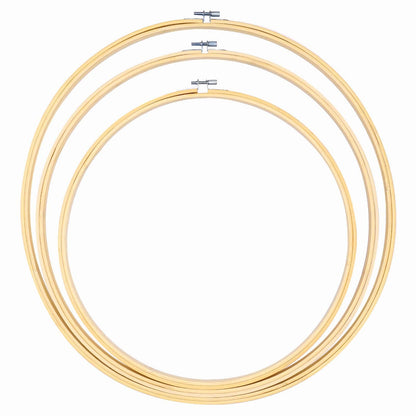 Caydo 3 Pieces 14/16/18Inch Large Round Embroidery Hoops Kit, Cross Stitch Hoop Ring for Art Craft Handy Sewing, Wedding Wreath, Dream Catch, and Wall Hanging Decoration