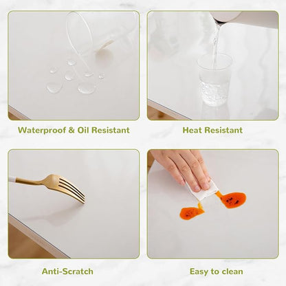 Clear Table Cover - 43 x 87 Inch, 1.5mm Thick Plastic, Waterproof Pad for Dining, Kitchen or Office