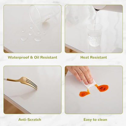 48 x 90 Inch Clear Table Cover Protector, Clear Table Protector for Dining Room Table, 1.5mm Plastic Table Cover, Waterproof Table Pad for Kitchen, Office
