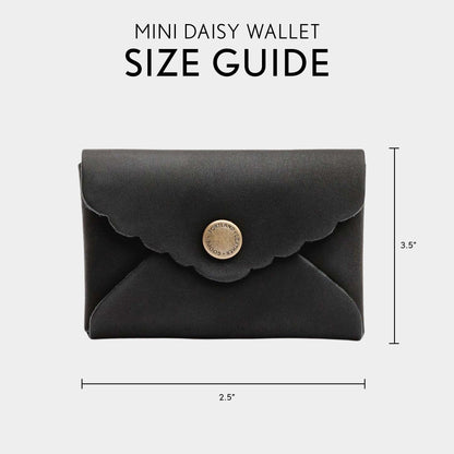 Portland Leather Goods Mini Daisy Wallet for Women – Handmade from the Finest Full-Grain Hides – Features Envelope Design with Snap Closure – Black