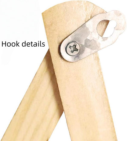 aevumygj Wooden Expandable Wall Hook Rack, Accordion Coat Hanger with 10 Hooks - Adjustable Width, No-Drill Adhesive or Drill Mount for Entryway, Hats, Keys, Bags (Natural Wood) (2)