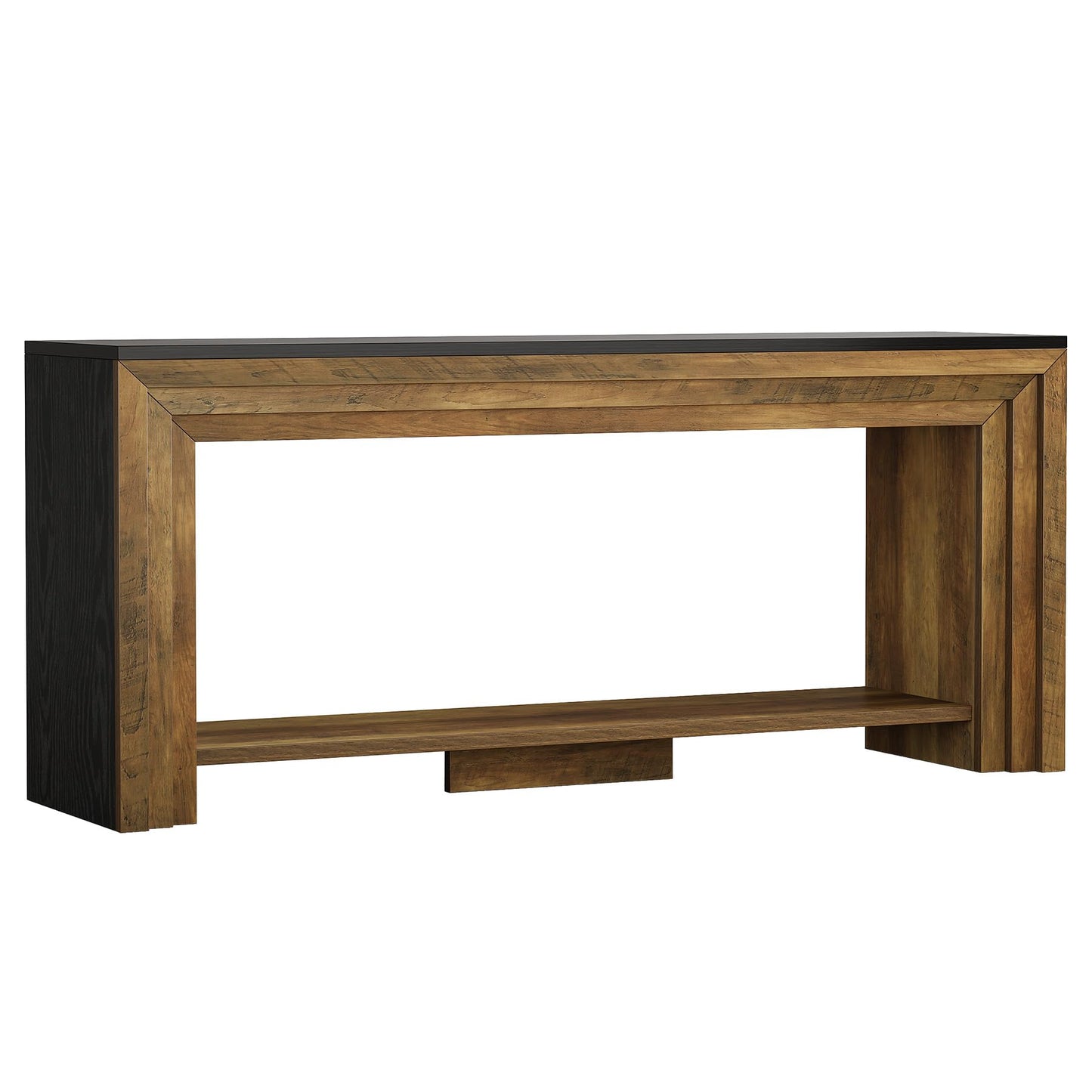 Tribesigns 70.9 Inch Long Console Table, Farmhouse 2-Tier Wooden Sofa Table with Storage, Space-Saving Behind Couch Accent Table for Living Room, Entryway, Hallway and Foyer