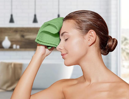 Avalon Towels Cotton Washcloths 24-Pack – 12 x 12 Inch Sage Green Super Soft &