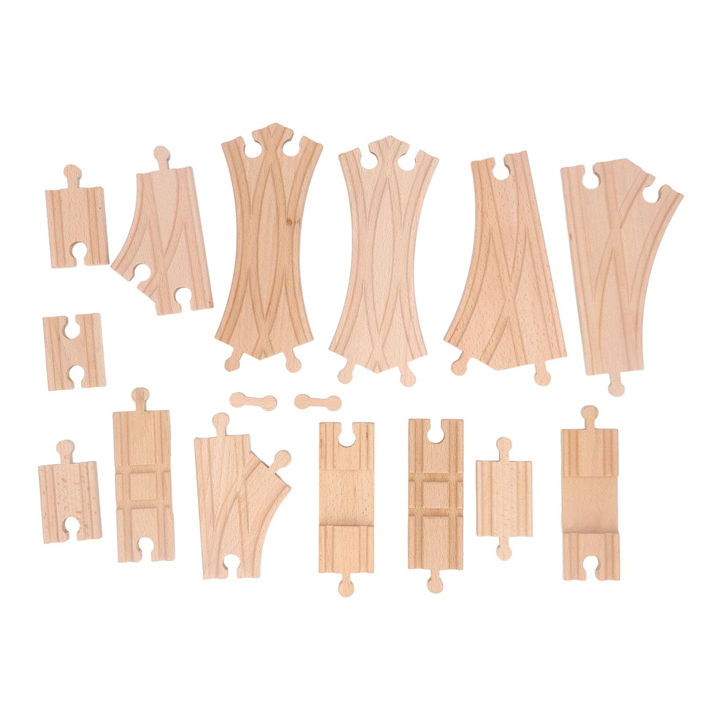 BROLEO Wooden Track Set, Educational Skill Development Wooden Track Expansion Pack Assembly Kit for Toddlers