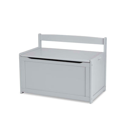 Melissa & Doug Toy Chest, Wooden Toy Storage Box with Safety-Hinged Lid, Kids Toys Storage Organizer for Playroom, Bedroom, & Montessori Classroom Furniture for Boys & Girls Ages 3+, Gray