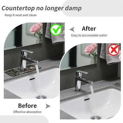 Kitchen Sink Splash Guard，Books and skulls Faucet Mat Sink Gadgets-Super