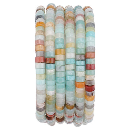 BEADIA Natural Amazonite Spacer Beads Caps Loose Semi Gemstone for Beading Jewelry Making 4mmx2mm 38cm