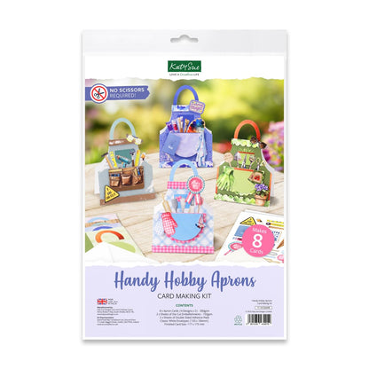 Katy Sue Handy Hobby Aprons Card Making Kit. Contains 8 Shaped Cards, 2 Sheets Die Cut Decoupage, Sticky Foam Pads, Instructions & 8 Envelopes. Apron-Themed Card Making Kits for Adults