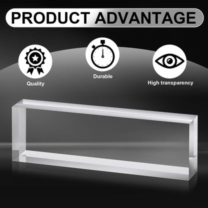 Yousoontic 2 Pcs Clear Acrylic Blocks for Display Blank Name Plate Block Cube Display Stand for Wedding Props Photography Scrapbooking Crafts (2.5 x 8 x 1.125 Inch)