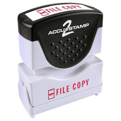 ACCUSTAMP2 035596 Pre-Inked Shutter Stamp, Red, File Copy, 1 5/8 x 1/2