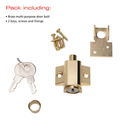 Sterling PLB100 Patio Door and Window Locks - Brass