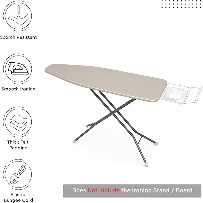Encasa XO Ironing Board Cover and Pad 42"x14" - 4mm Felt Medium Iron Board