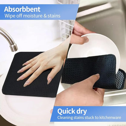 KinHwa Kitchen Washcloths for Dishes Absorbent Microfiber Dish Cloths Quick Dry