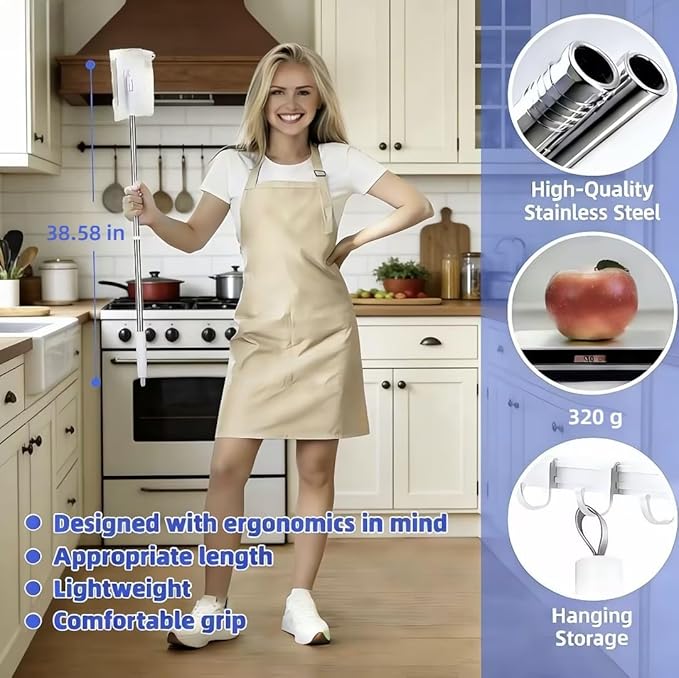 Cloth Changing Mini Mop with a Mini Foldable Desktop Mop, Flat Dust Mop
