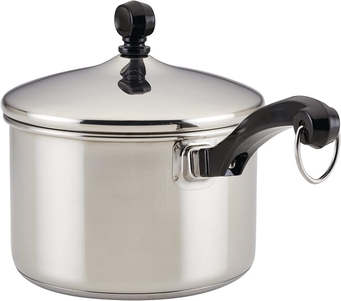 Farberware Classic Stainless Steel 2-Quart Mirror Satin Covered Saucepan,Silver,(Pack of 3)