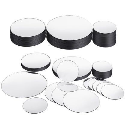 Jetec 40 Pieces Mini Size Round Mirror Small Round Mirror Adhesive Tiles Home Decoration for Crafts and DIY Projects Supplies(4 Inch, 5 Inch, 6 Inch)
