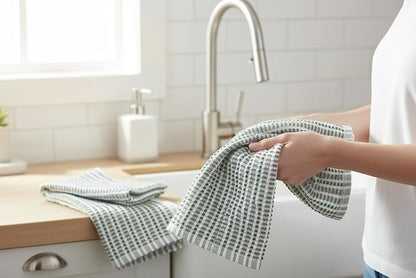 Serafina Home Sage Green Kitchen Dish Towels- Set of 3 100% Cotton Soft