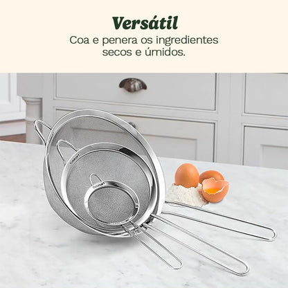 Cuisinart Mesh Strainers, 3 Count (Pack of 1) Set, CTG-00-3MS Silver