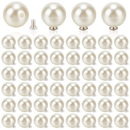 AHANDMAKER 150 Sets 12mm Pearl Buttons, No Sew White Imitation Pearl Buttons Reusable and Removable Embellishments Button for Coats Shirts Wedding Dresses Clothes Bags Decoration DIY Crafts