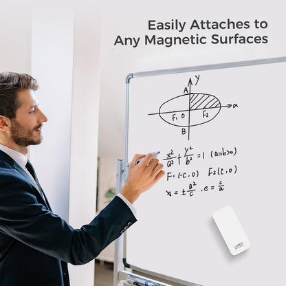 loukin 2 Pack Magnetic Dry Erase Eraser, Whiteboard Eraser, Glass Board Remover, 3.4 fl oz Whiteboard Cleaner * 2 Included, for Classroom, Home and Office Use (White)