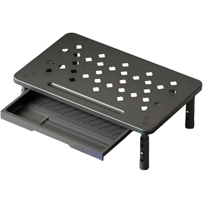 PLENTY MORE Adjustable Ergonomic Monitor Stand with Spacious Storage Shelf - Heavy-Duty Steel for Home Office & Gaming, Reduces Neck/Back Strain, Elevates Screens to Eye Level